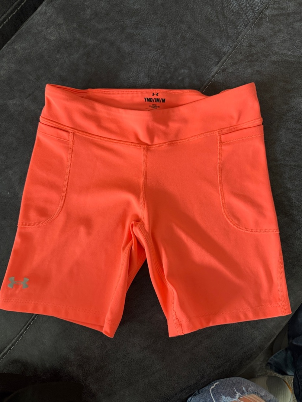 Under Armour Neon Coral Girls' Athletic Shorts